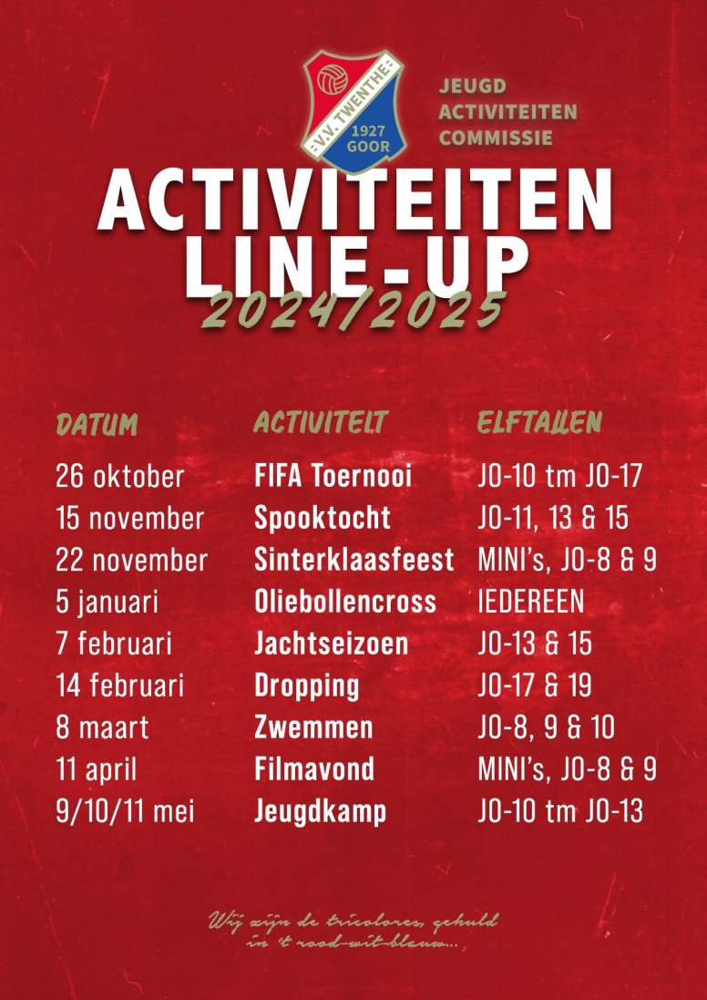 Activiteiten JAC bekend