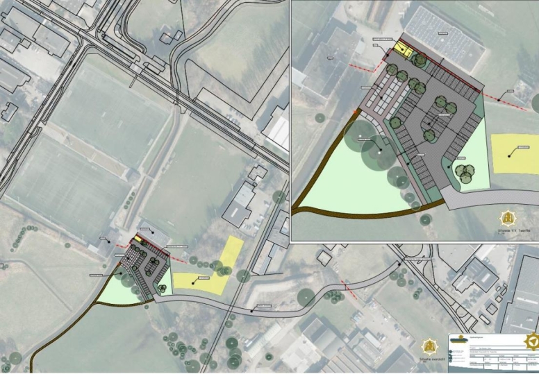 Nieuwe parkeerplaats en entree